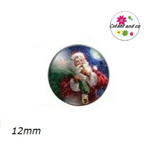 X2 cabochons père noël 12mm