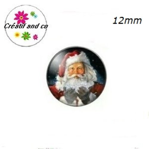 X2 cabochons père noël 12mm