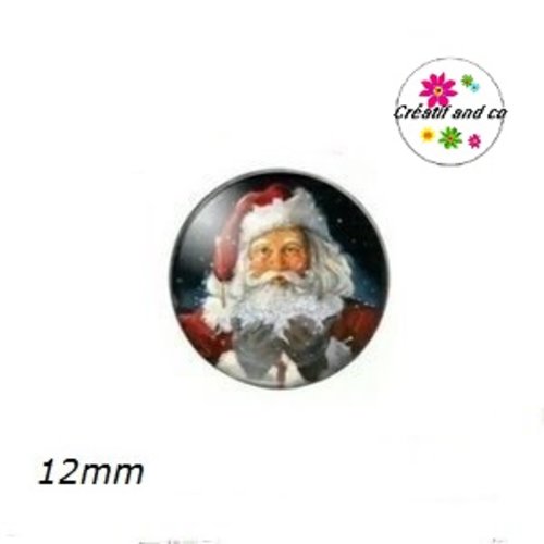 X2 cabochons père noël 12mm