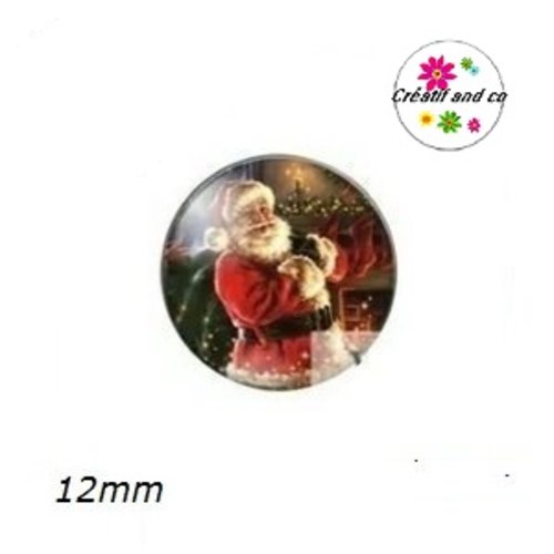 X2 cabochons père noël 12mm