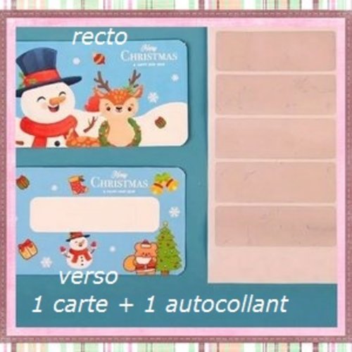 Carte de noël imprimée + autocollant à gratter