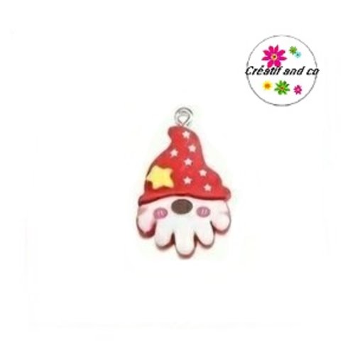 Breloque gnome de noël résine