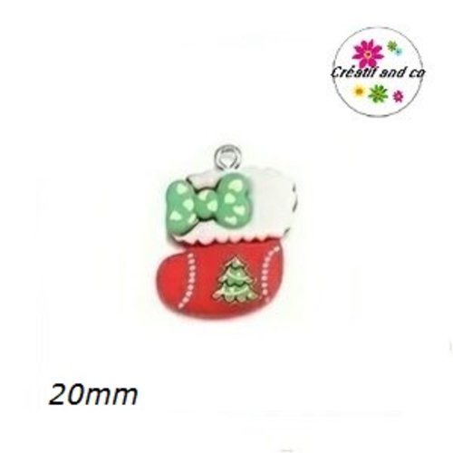 Breloque chaussette de noël 20mm
