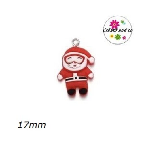Breloque père noël vernis 17mm