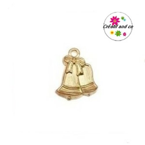 Breloque cloche de noël métal dorée