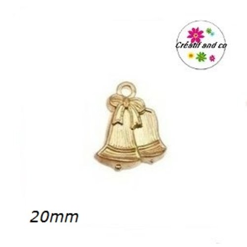 Breloque cloche de noël métal dorée