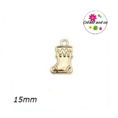 Breloque botte de noël métal doré