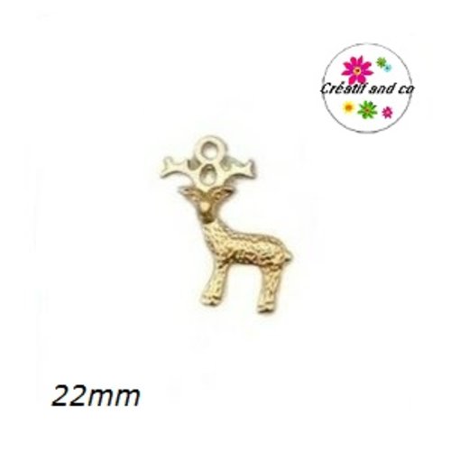 Breloque cerf métal doré