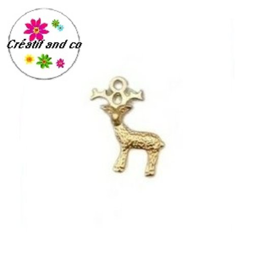 Breloque cerf métal doré