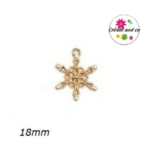 Breloque flocon de neige métal doré