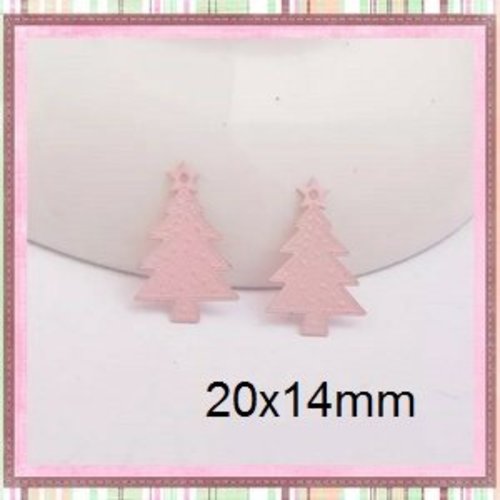 Breloque estampe sapin de noël rose 20mm