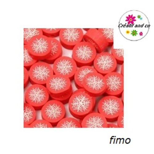 X10 perles thème noël fimo 10mm