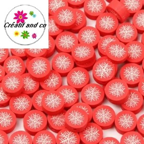 X10 perles thème noël fimo 10mm