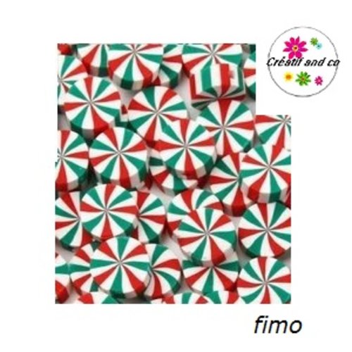 X10 perles thème noël fimo 10mm