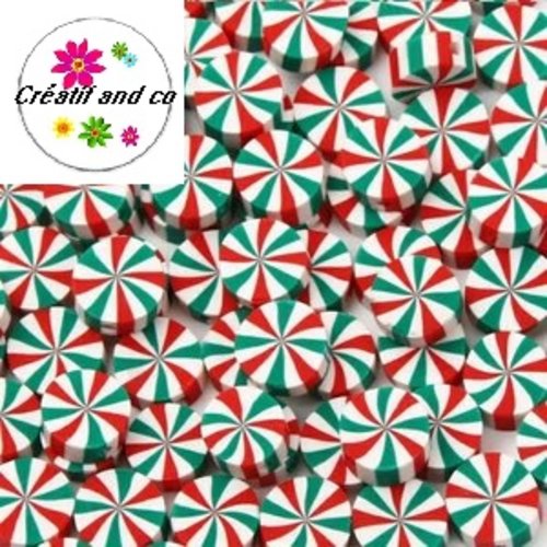 X10 perles thème noël fimo 10mm