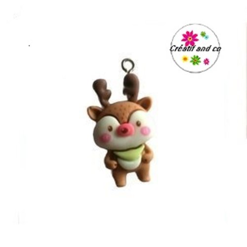 Breloque cerf de noël résine