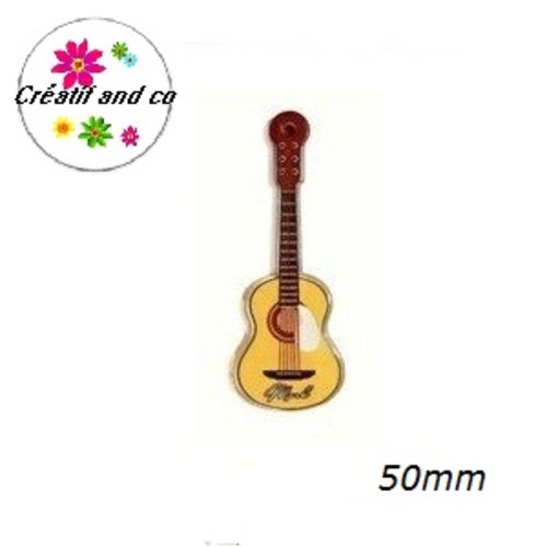 Pendentif guitare jaune 50mm