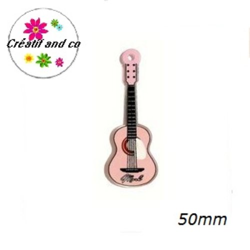 Pendentif guitare rose 50mm
