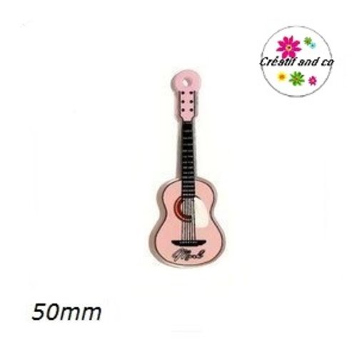 Pendentif guitare rose 50mm