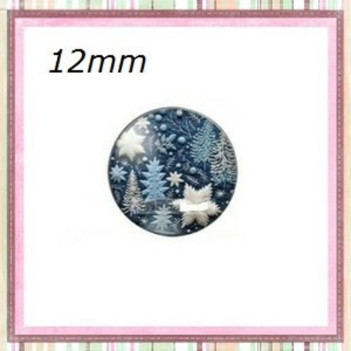 X2 cabochons thème de noël 12mm