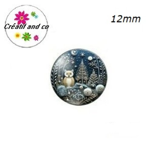 X2 cabochons thème de noël 12mm