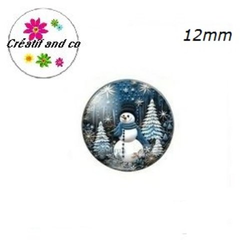 X2 cabochons thème de noël 12mm