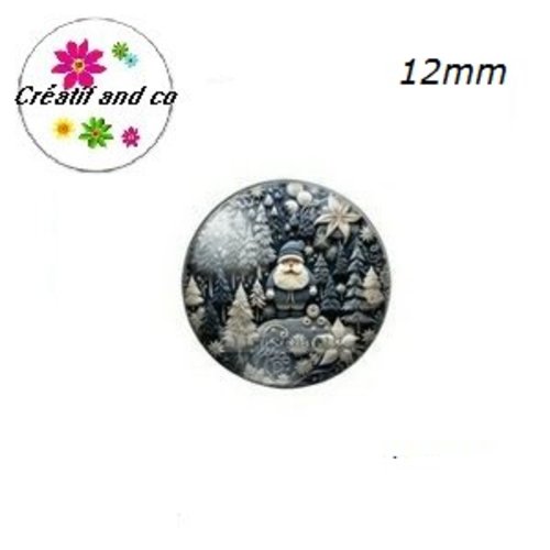 X2 cabochons thème de noël 12mm