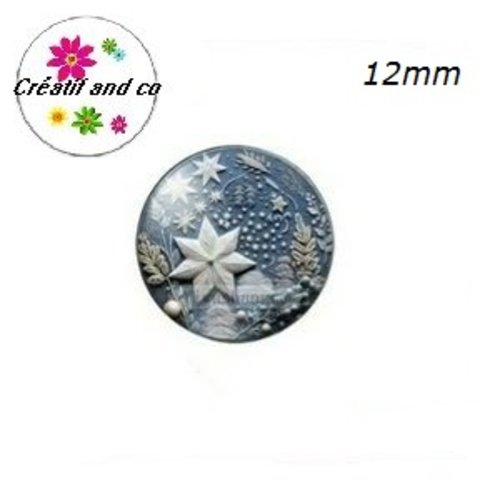 X2 cabochons thème de noël 12mm
