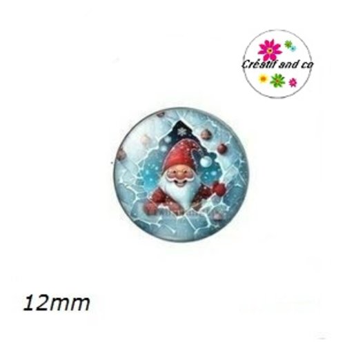 X2 cabochons père noël 12mm