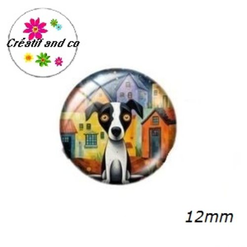 X2 cabochons chien 12mm