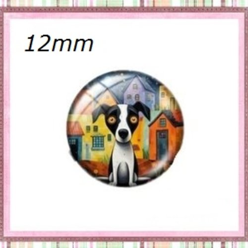 X2 cabochons chien 12mm