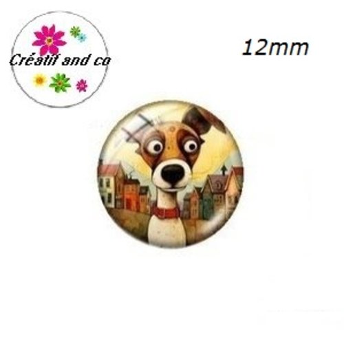 X2 cabochons chien 12mm