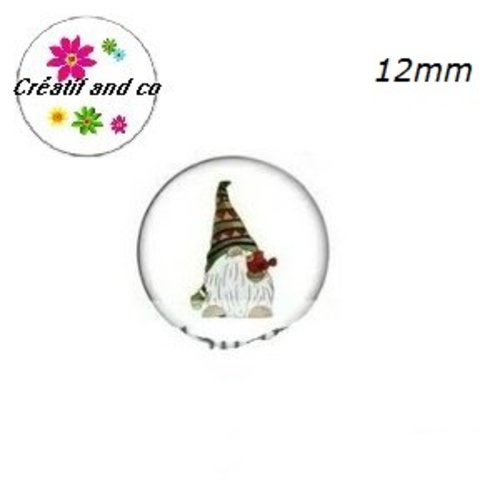 X2 cabochons gnome 12mm
