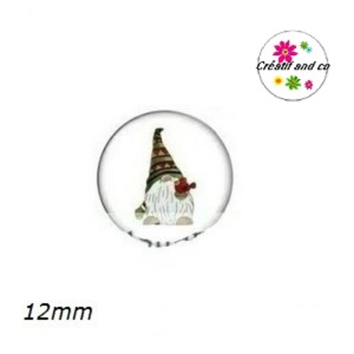 X2 cabochons gnome 12mm