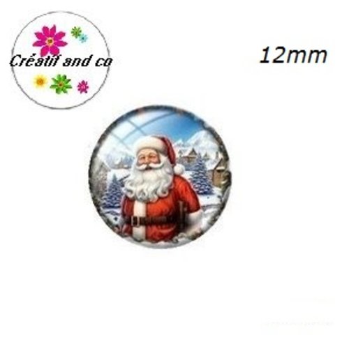X2 cabochons père noël 12mm