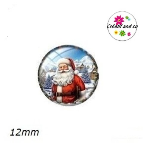 X2 cabochons père noël 12mm