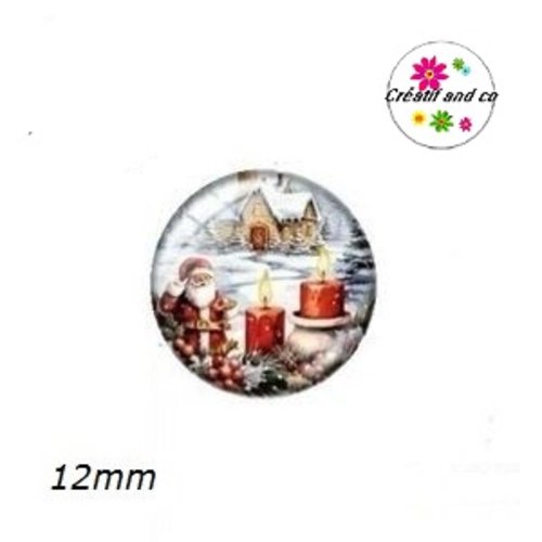 X2 cabochons père noël 12mm