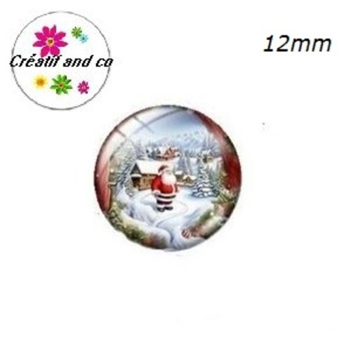 X2 cabochons père noël 12mm