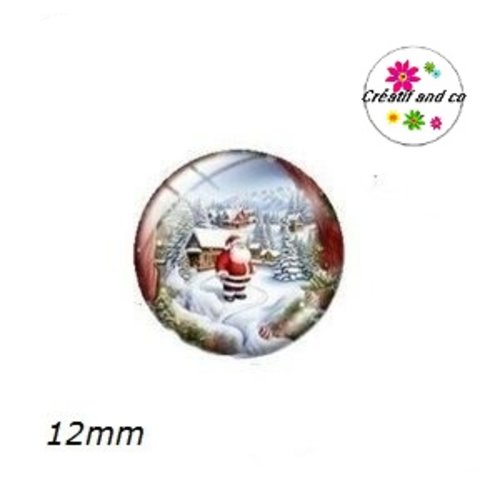 X2 cabochons père noël 12mm