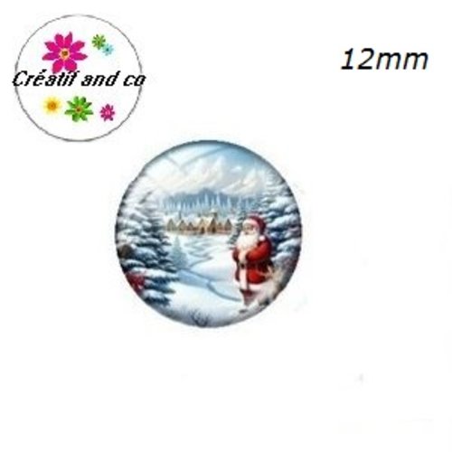 X2 cabochons père noël 12mm