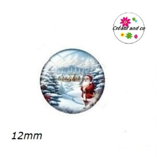 X2 cabochons père noël 12mm