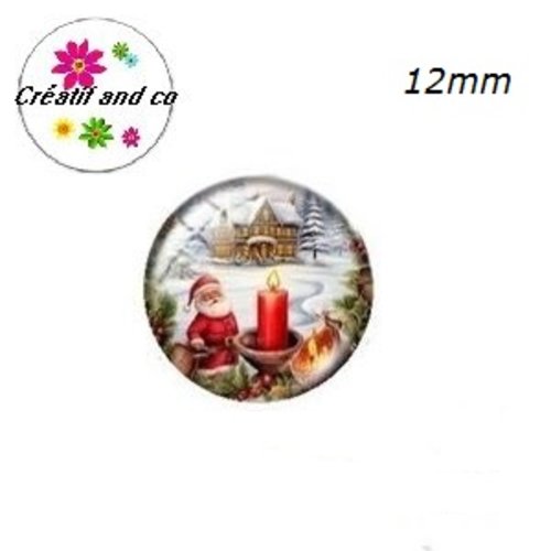 X2 cabochons père noël 12mm