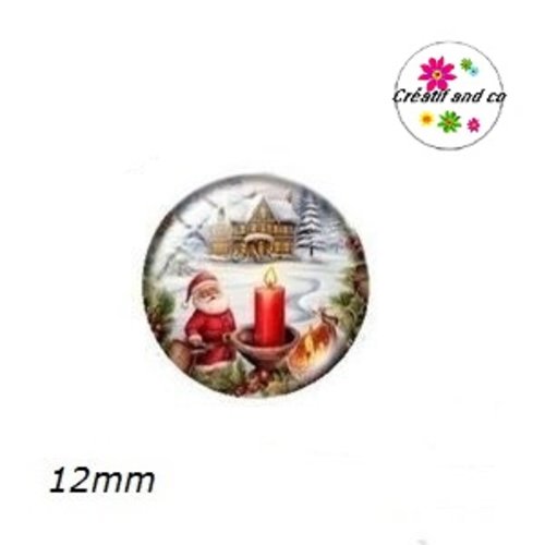 X2 cabochons père noël 12mm