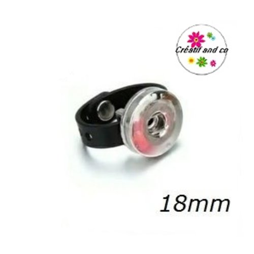Bague silicone noire pour bouton pression 18/20mm