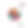X2 cabochons fleuris 16mm