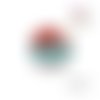 X2 cabochons fleuris 16mm