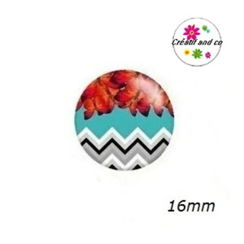 X2 cabochons fleuris 16mm