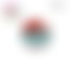 X2 cabochons fleuris 16mm