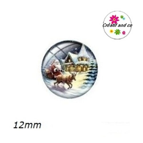 X2 cabochons père noël 12mm