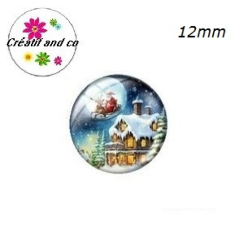 X2 cabochons père noël 12mm